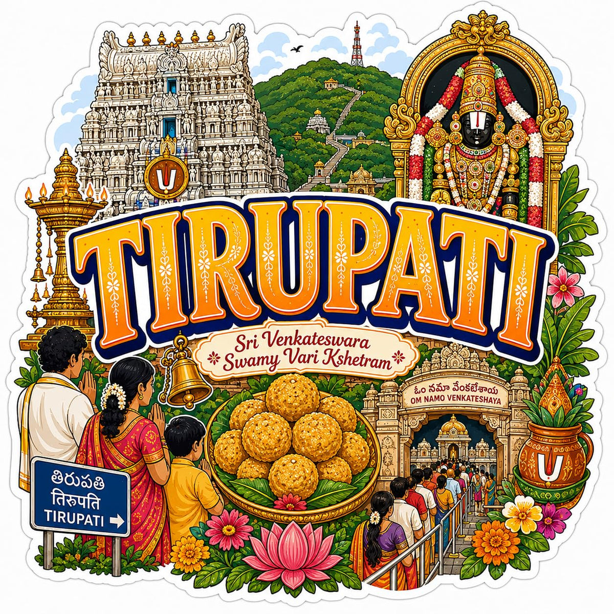 Zesta Tirupati wooden fridge magnet - image 1