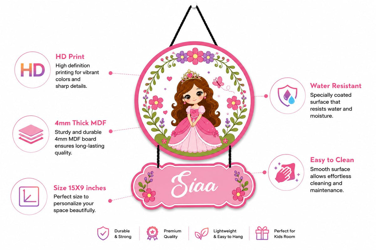 Zesta Princess Girl Personalised Name Plate – image 2