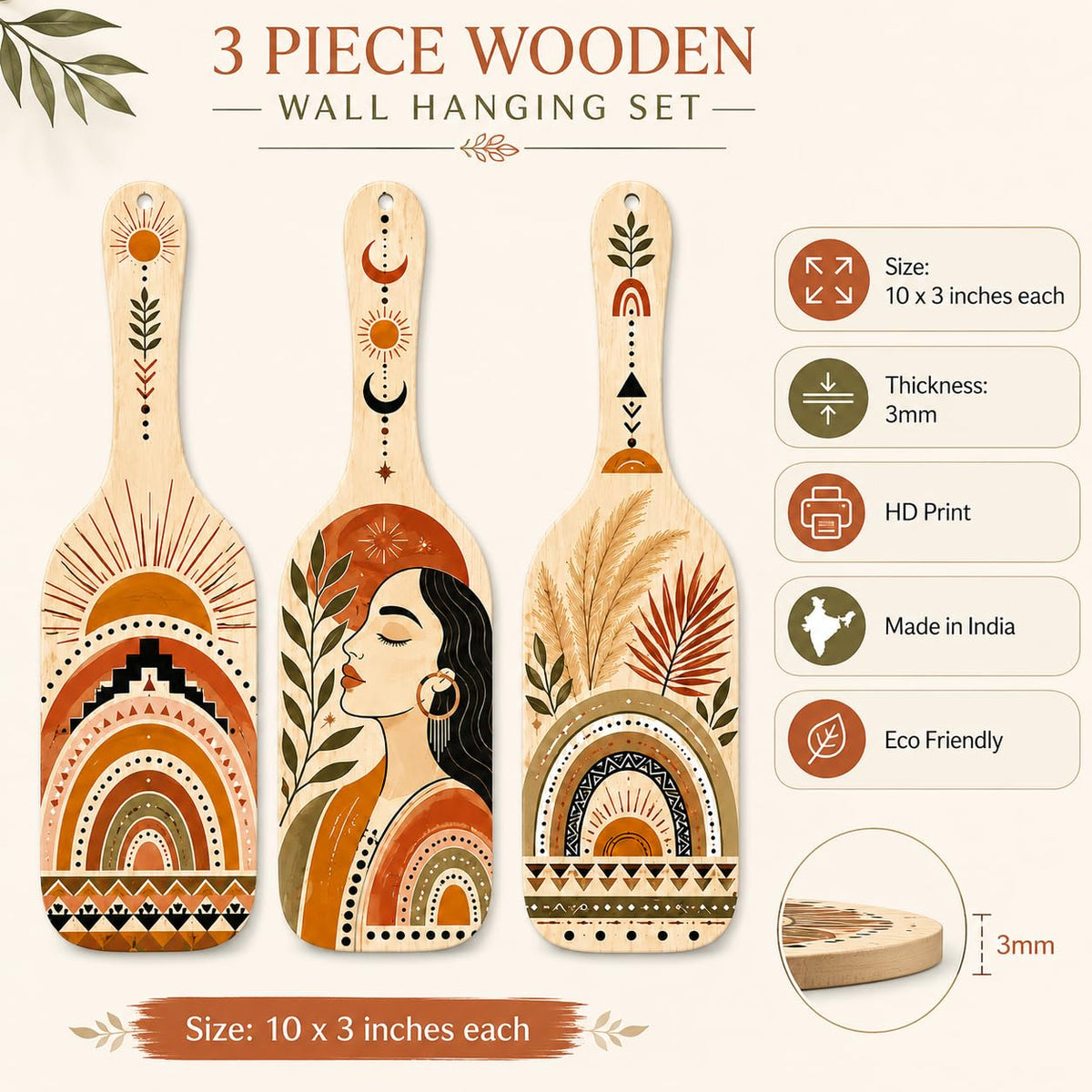 Zesta Abstract Spoon MDF wooden wall hanging - image 4