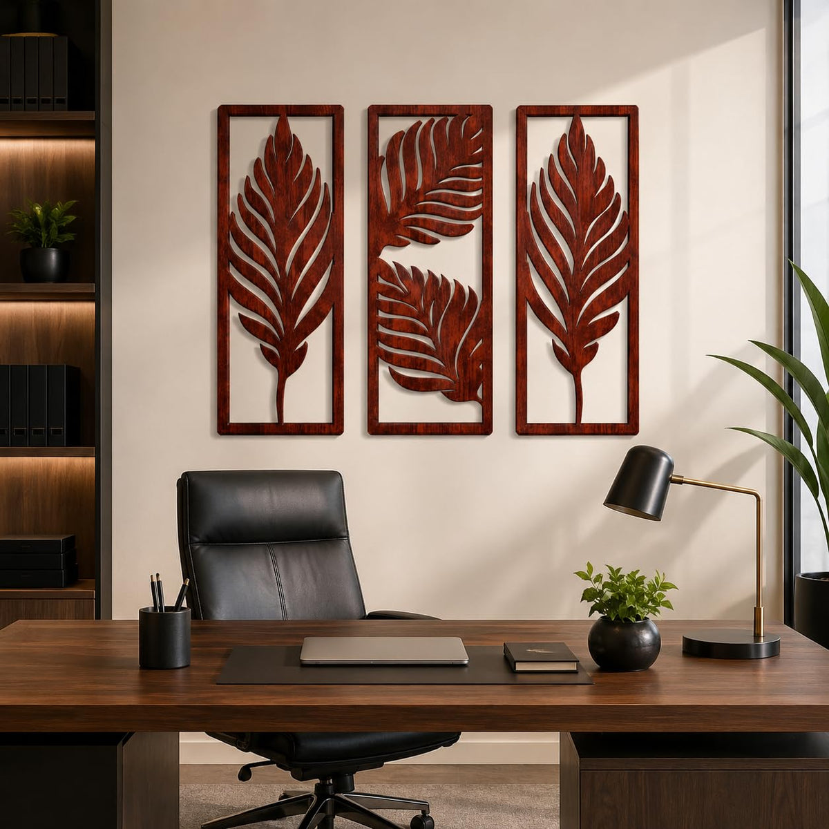 Zesta Brown Leaves MDF wooden wall hanging - image 5