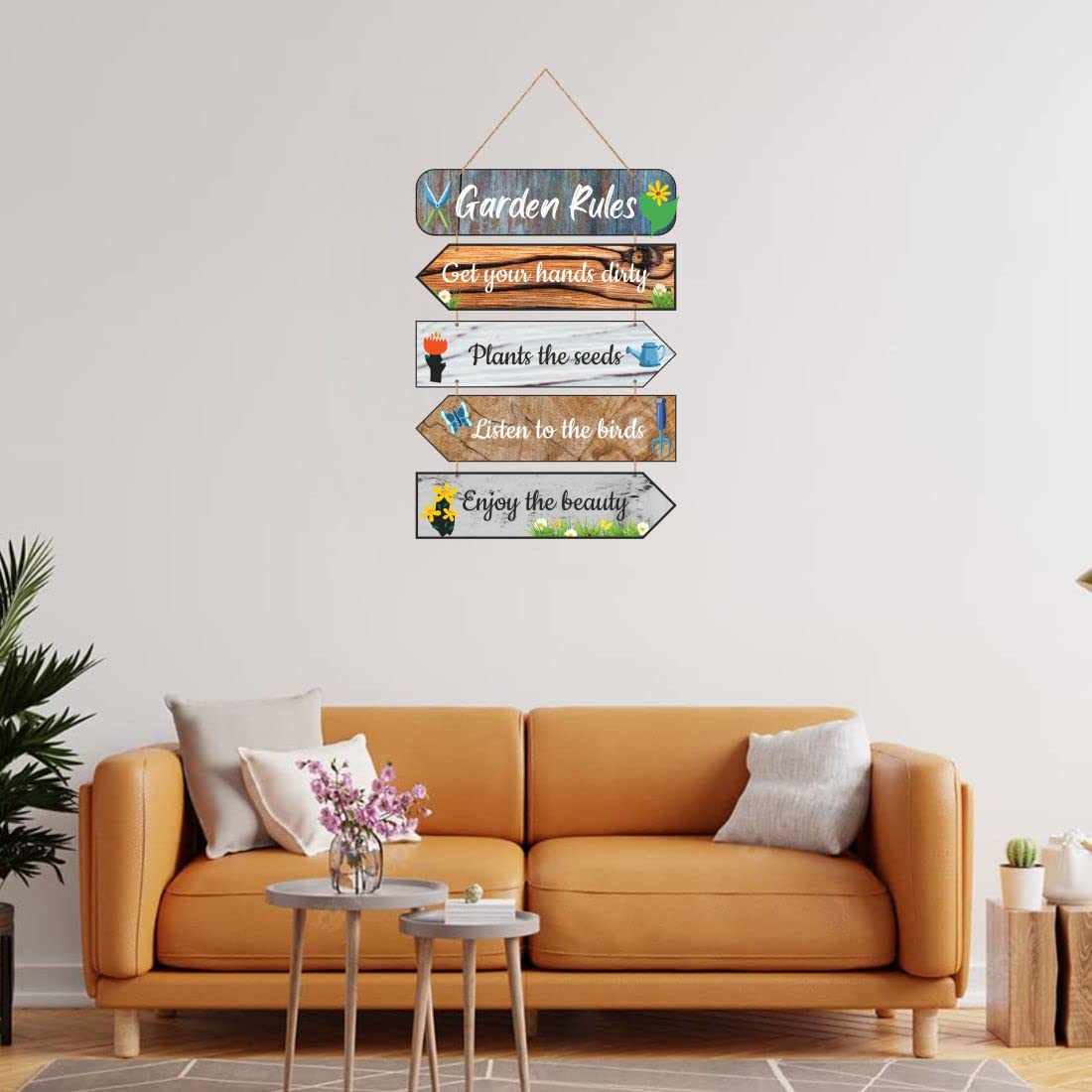 Zesta Garden Rules MDF wooden wall hanging - image 6