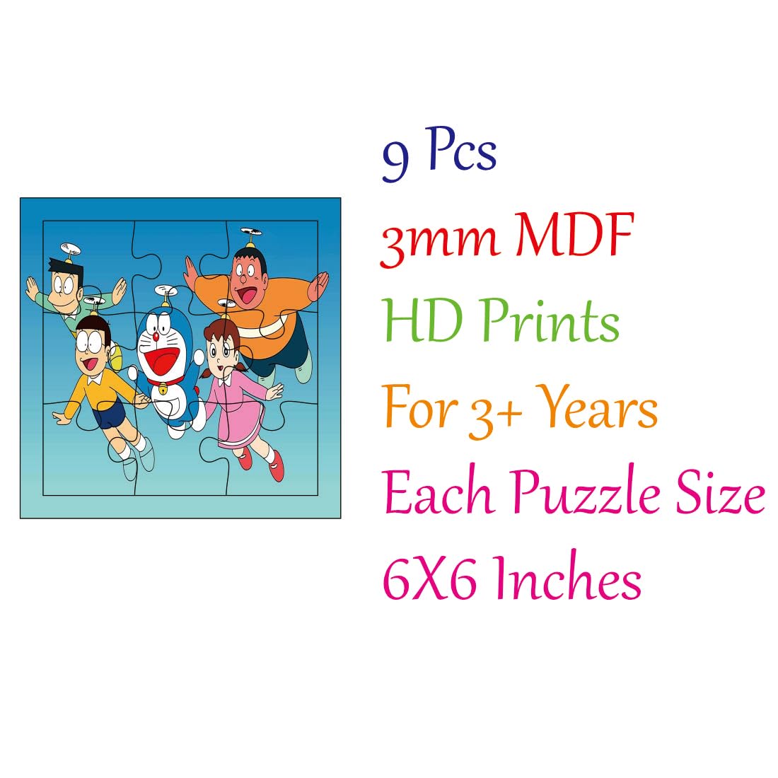 Otidge Doraemon wooden jigsaw puzzles, pack of 4 - image 7
