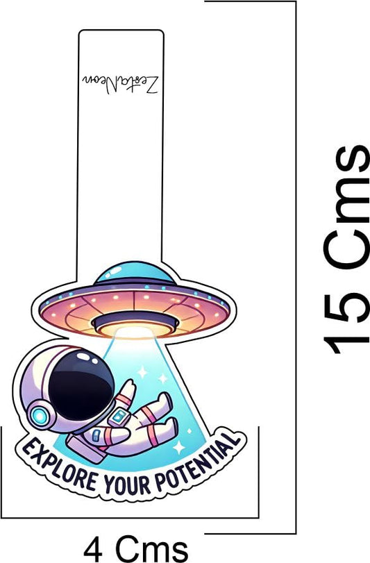 astronaut magnetic bookmark close up design detail