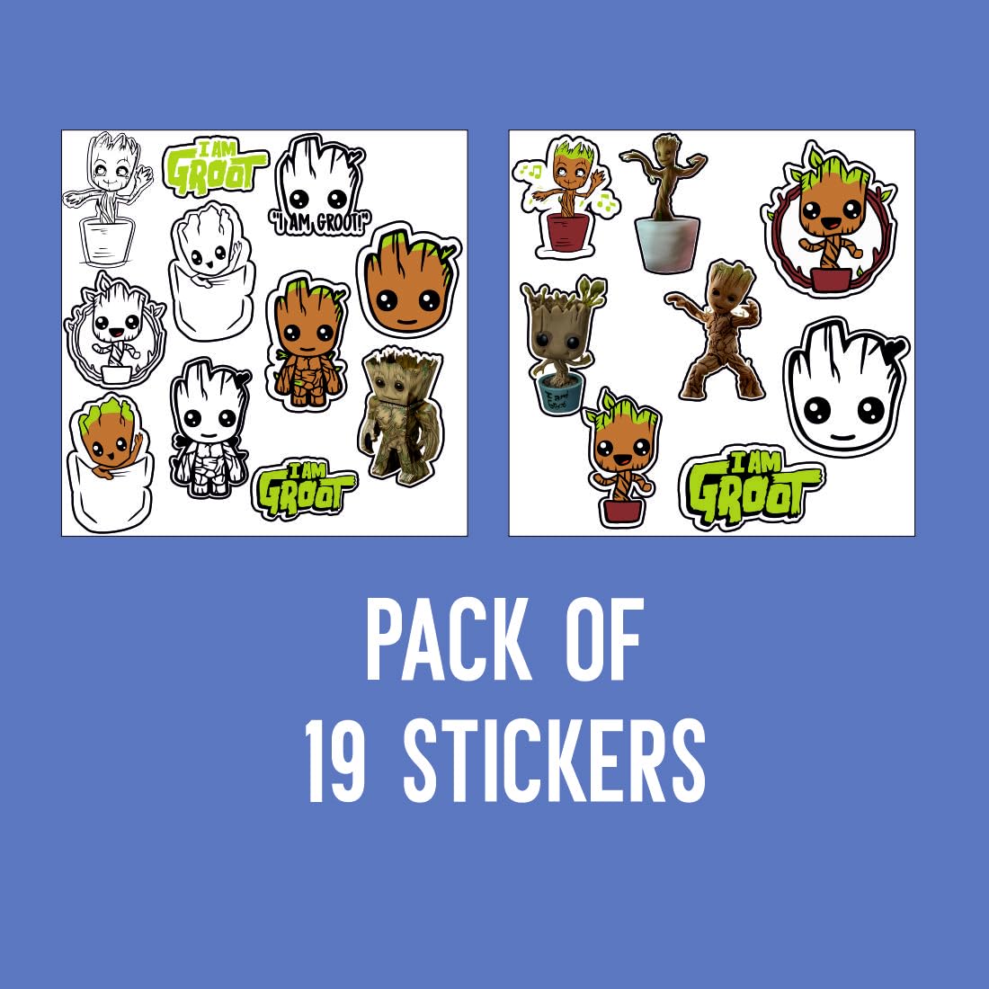 Groot Waterproof Sticker (pack of 19).