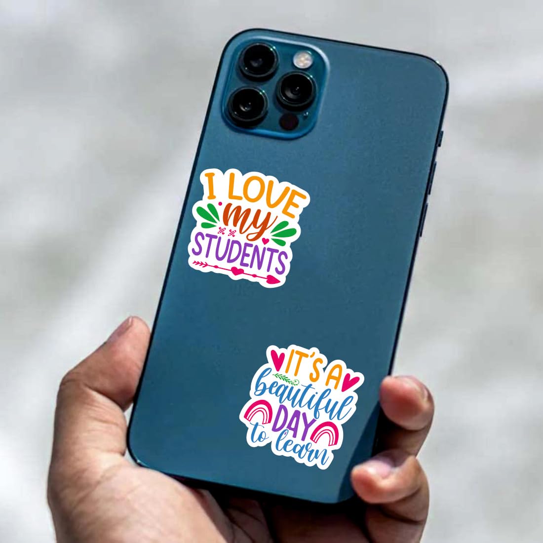 Teacher Love Vinyl Waterproof Sticker (pack of 15).