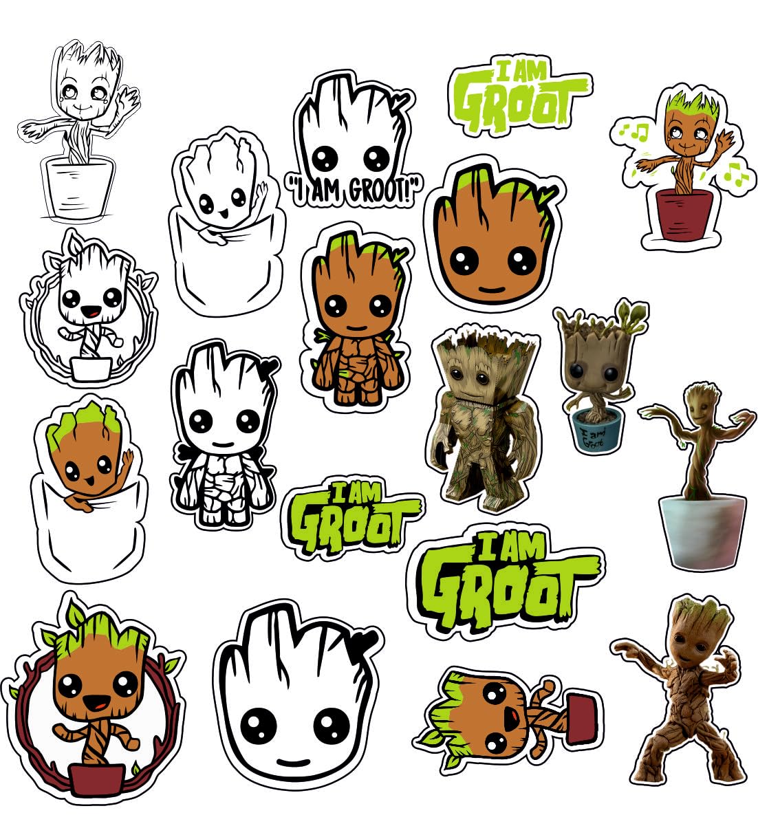 Groot Waterproof Sticker (pack of 19).