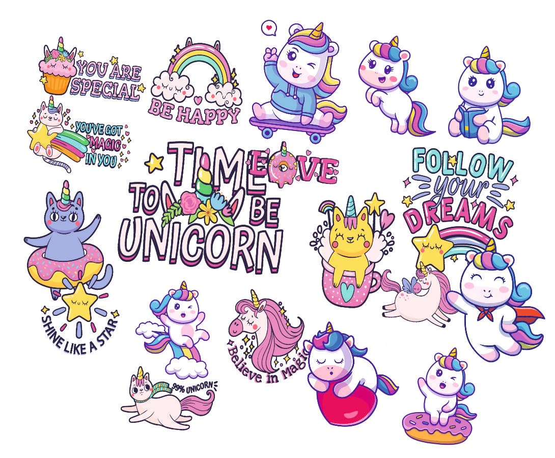 Unicorn Waterproof Sticker (pack of 20).