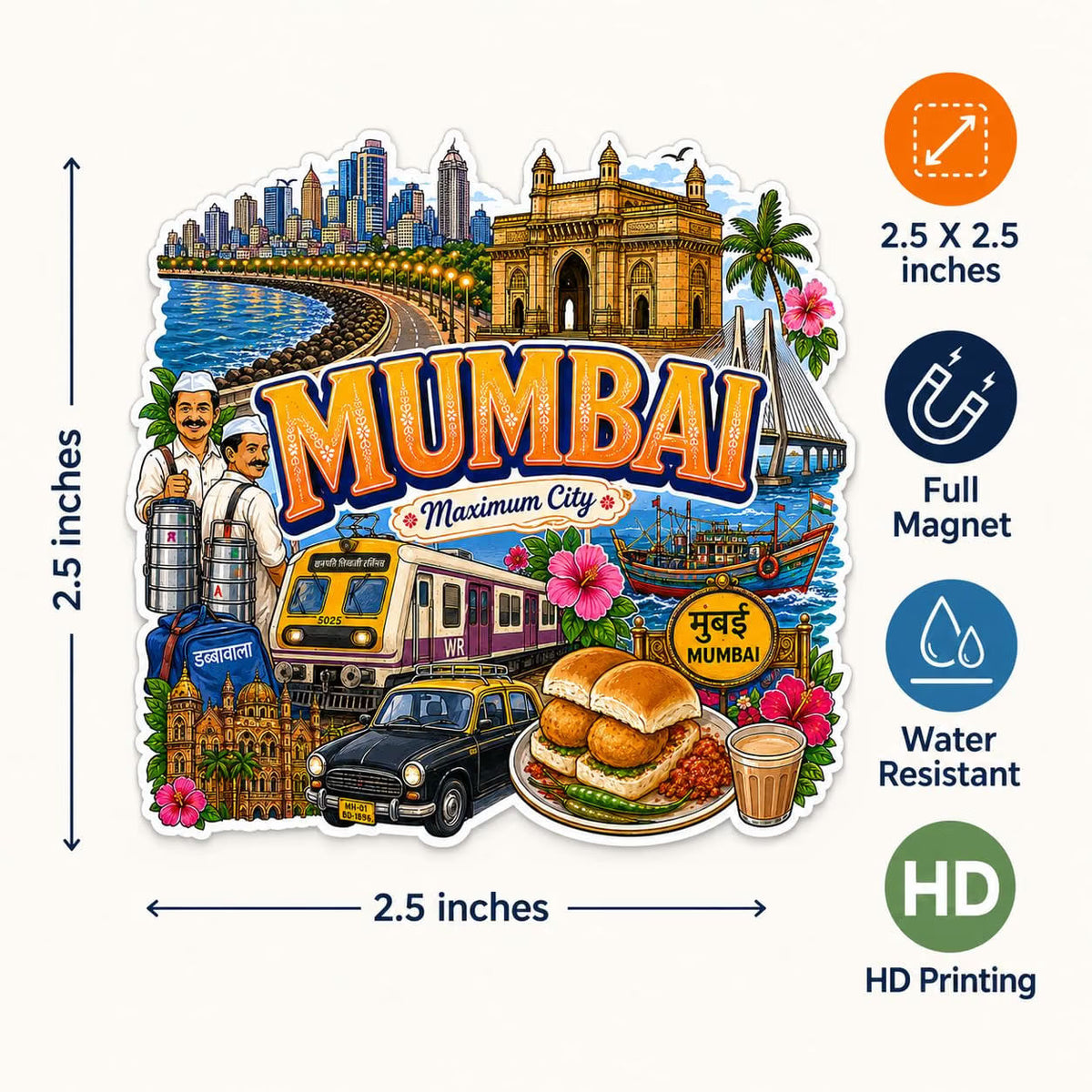 Zesta Mumbai wooden fridge magnet - image 5