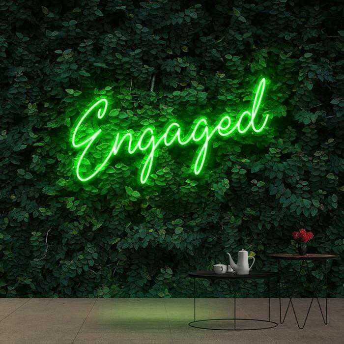 Engaged Custom Neon Wedding Sign Quote.