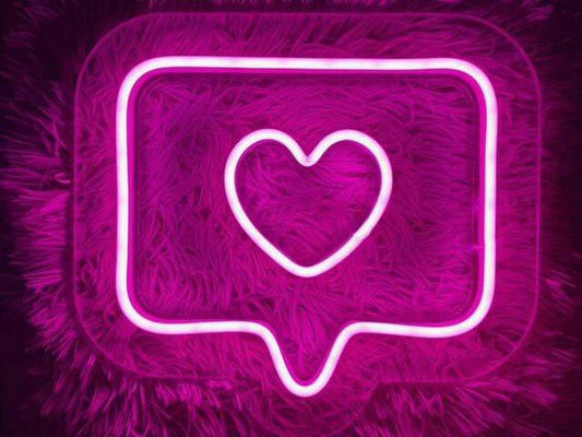 Instagram heart neon sign.