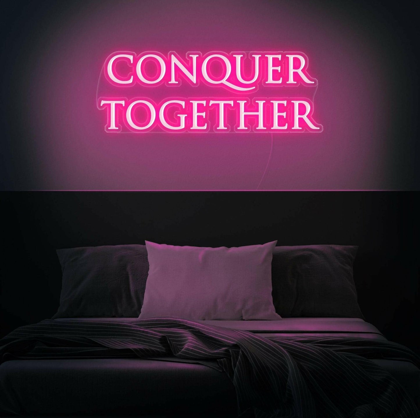 Conquer Together LED Neon Quote.