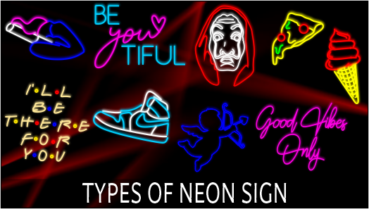 Different types of neon lights