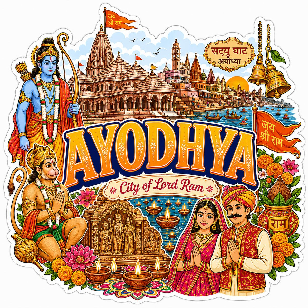 Zesta Ayodhya wooden fridge magnet - image 1