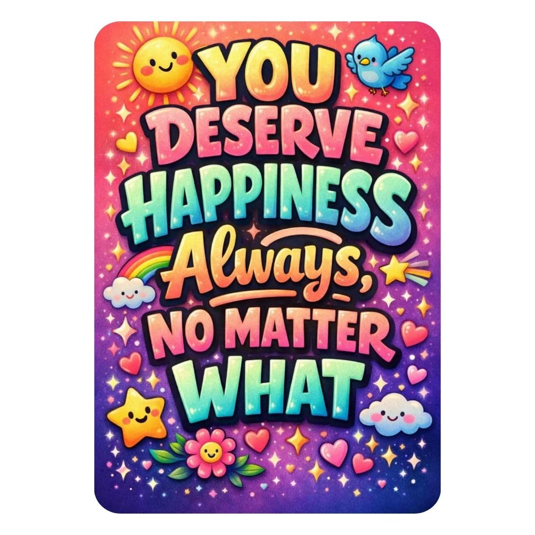 Zesta You Deserve Happiness self-adhesive MDF wooden wall hanging - image 1