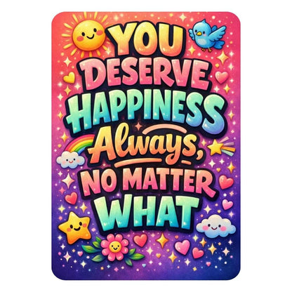 Zesta You Deserve Happiness self-adhesive MDF wooden wall hanging - image 1