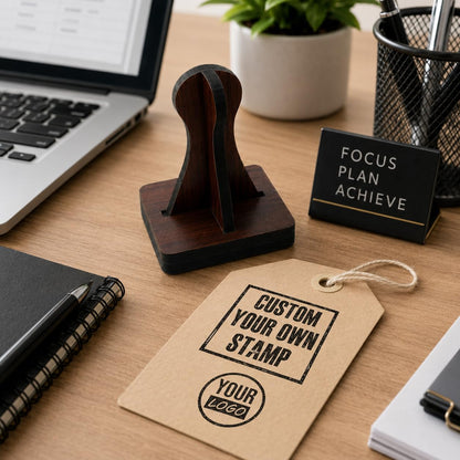 Zesta Custom Logo wooden rubber stamp with black inkpad - image 4