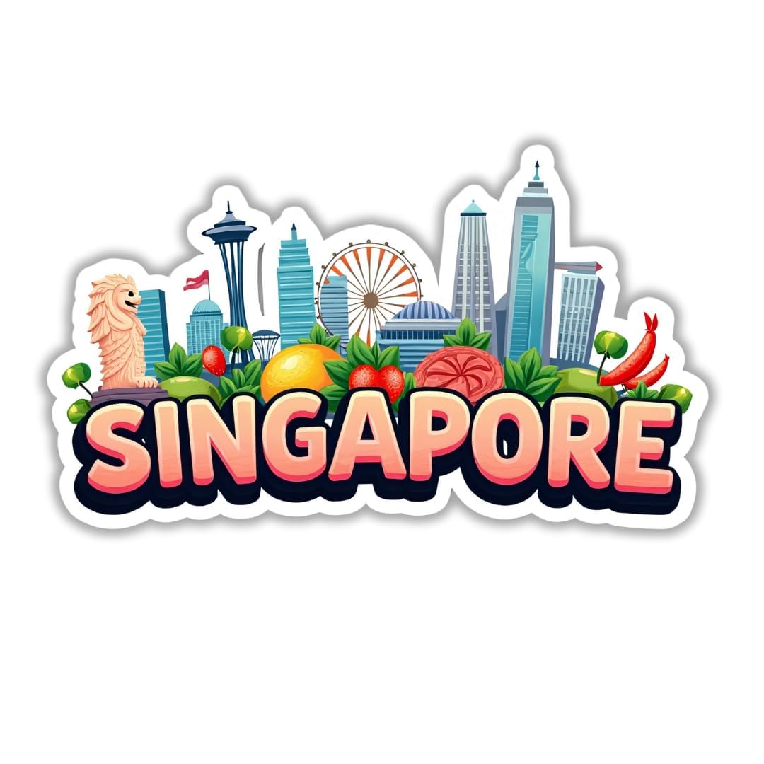 Zesta Singapore wooden fridge magnet - image 1