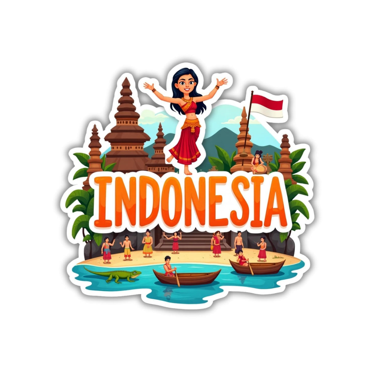 Zesta Indonesia wooden fridge magnet - image 1