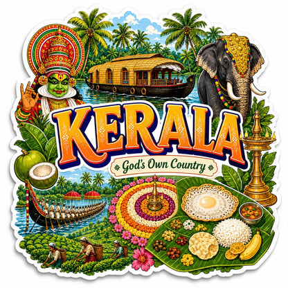 Zesta Kerala wooden fridge magnet - image 1