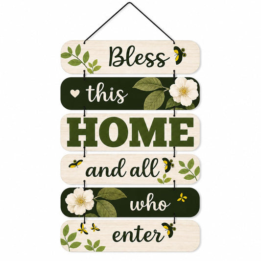 Zesta Bless This Home MDF wooden wall hanging - image 1