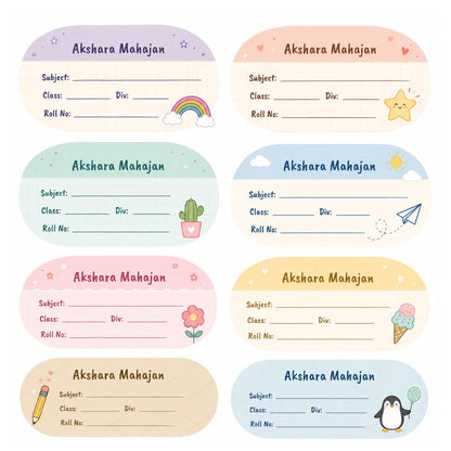 Zesta pastel personalised name stickers for kids, pack of 36 - image 1