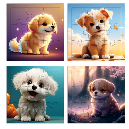 Otidge Dogs wooden jigsaw puzzles, pack of 4 - image 1