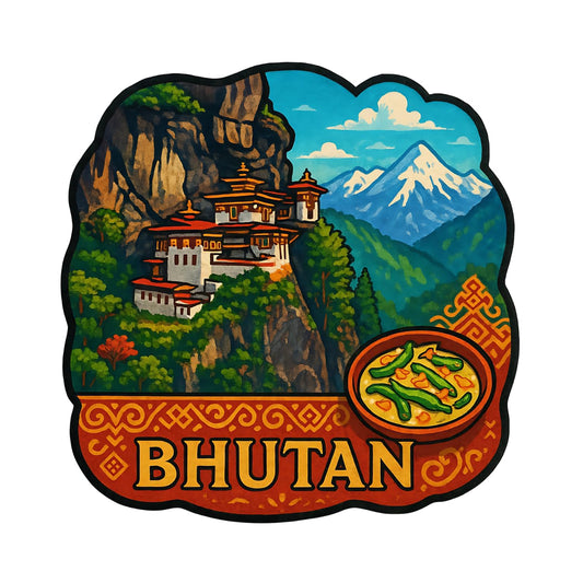 Zesta Bhutan wooden fridge magnet - image 1