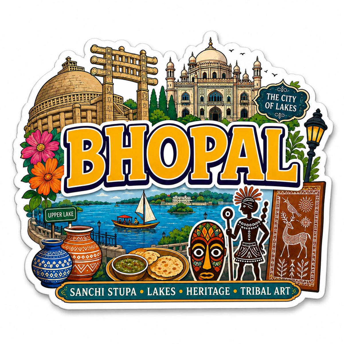 Zesta Bhopal wooden fridge magnet - image 1