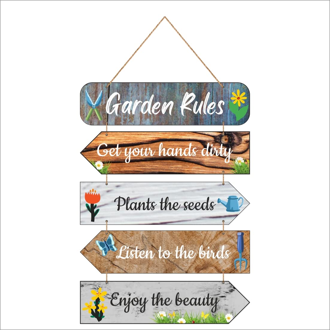 Zesta Garden Rules MDF wooden wall hanging - image 1