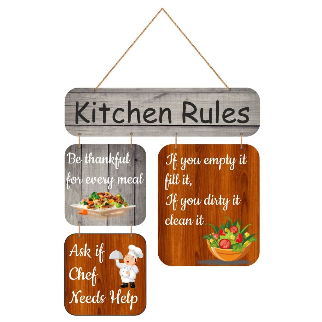 Zesta Kitchen Rules MDF wooden wall hanging - image 1