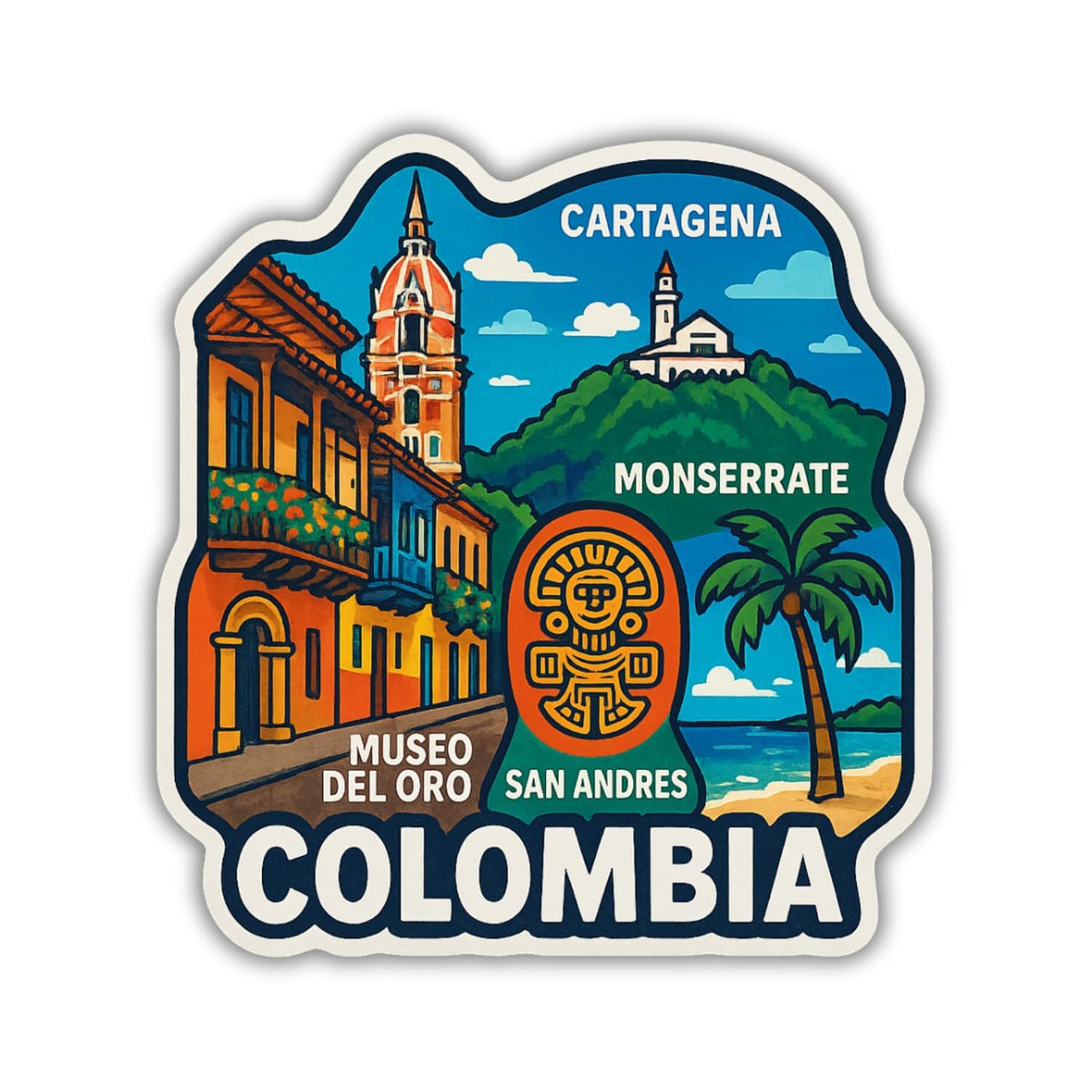 Zesta Colombia wooden fridge magnet - image 1