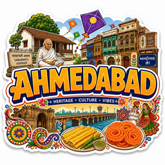 Zesta Ahmedabad wooden fridge magnet - image 1