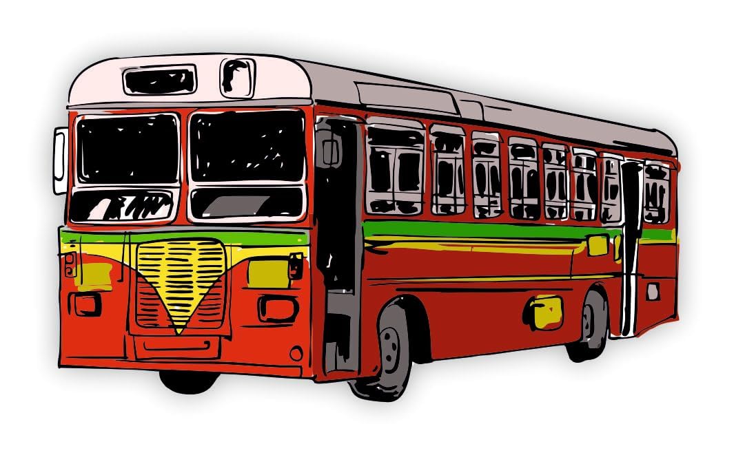 Zesta Mumbai Bus wooden fridge magnet - image 1