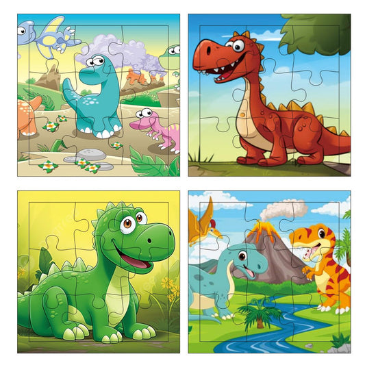 Otidge Dinosaurs wooden jigsaw puzzles, pack of 4 - image 1
