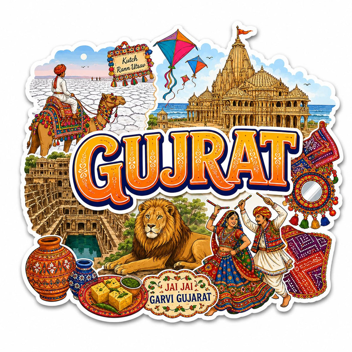 Zesta Gujarat wooden fridge magnet - image 1