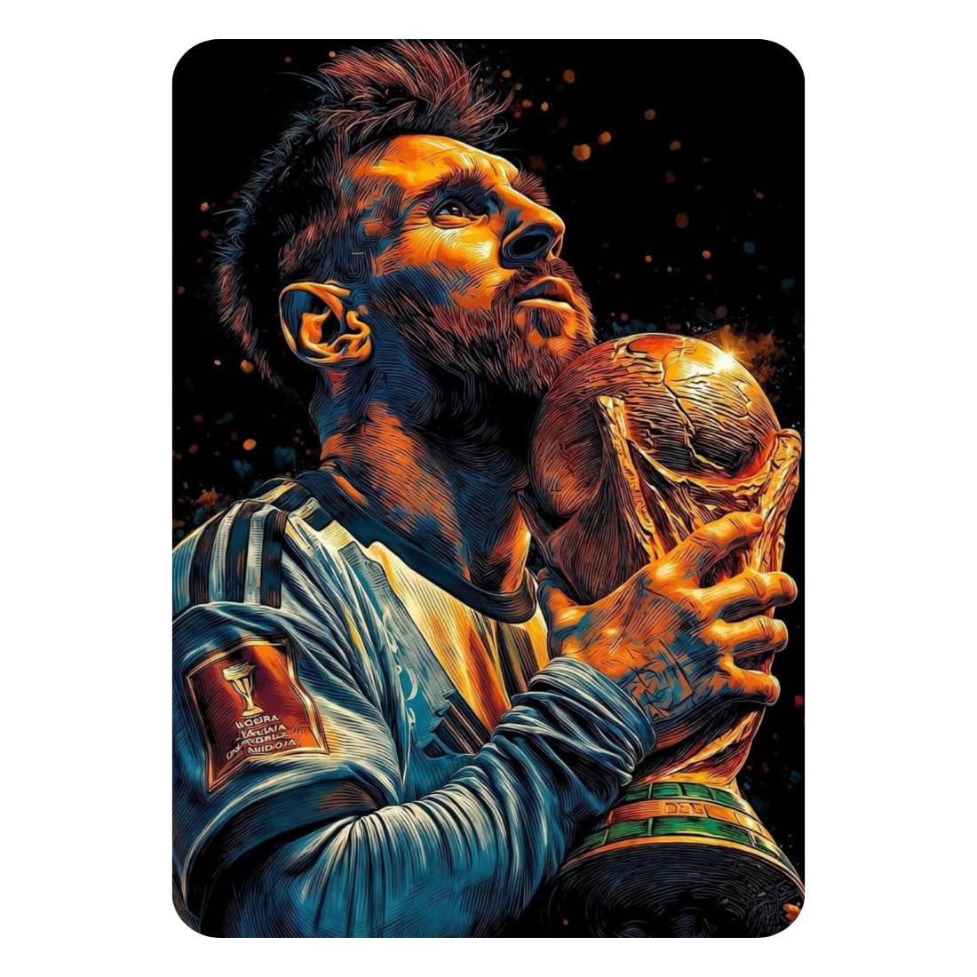 Zesta Messi – Design 3 self-adhesive MDF wooden wall hanging - image 1