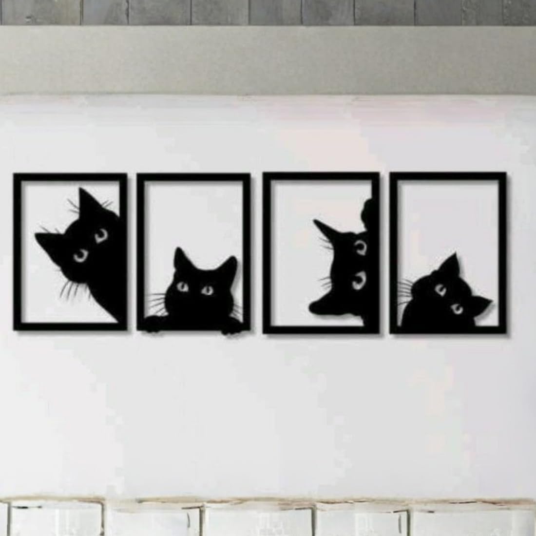 Zesta 4 Cats MDF wooden wall hanging - image 1