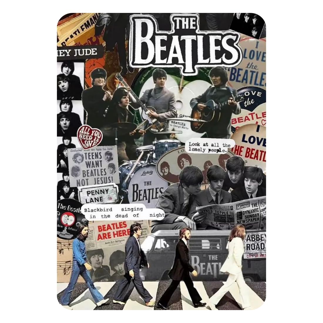 Zesta Beatles – Design 5 self-adhesive MDF wooden wall hanging - image 1