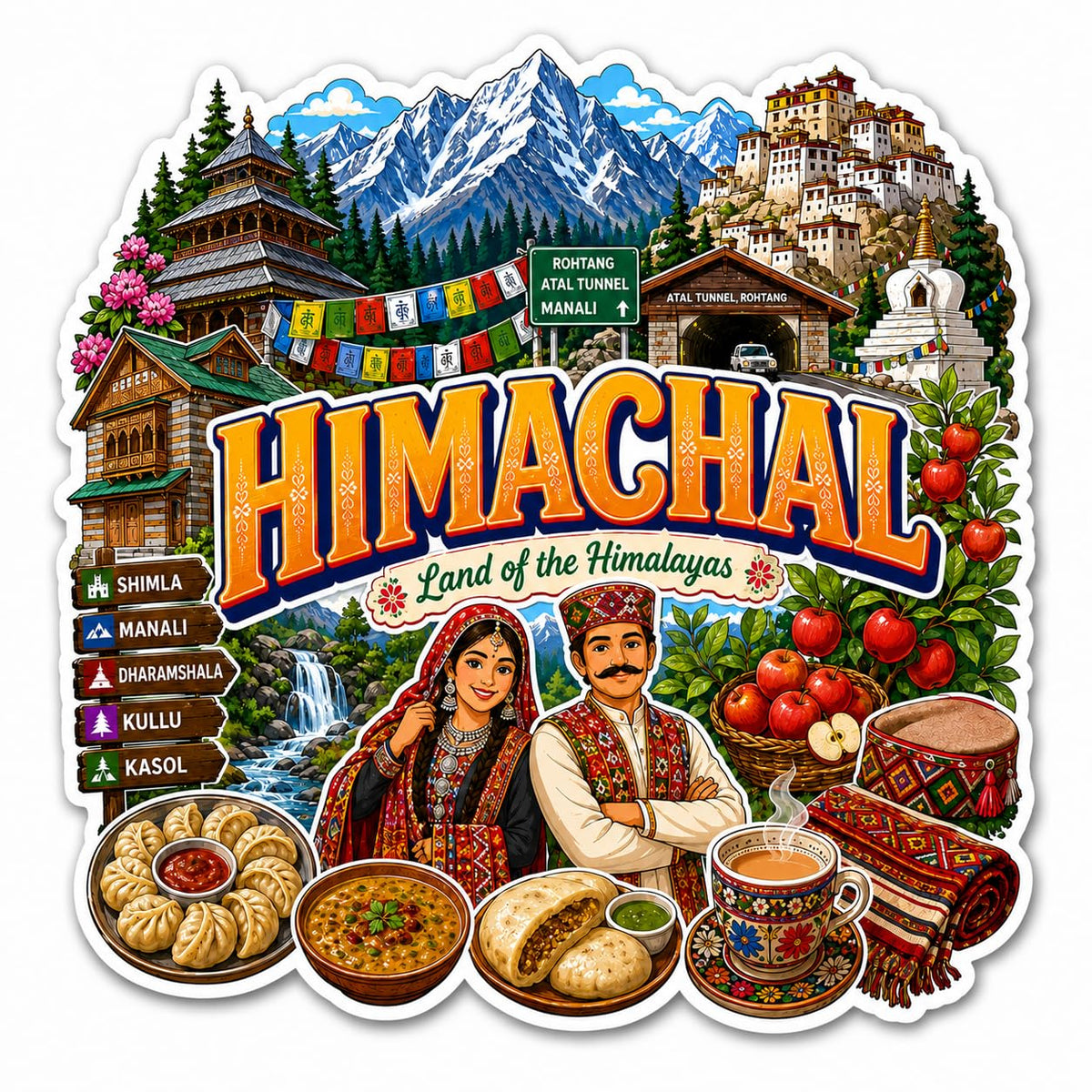 Zesta Himachal wooden fridge magnet - image 1