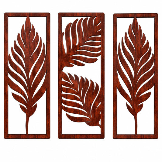 Zesta Brown Leaves MDF wooden wall hanging - image 1