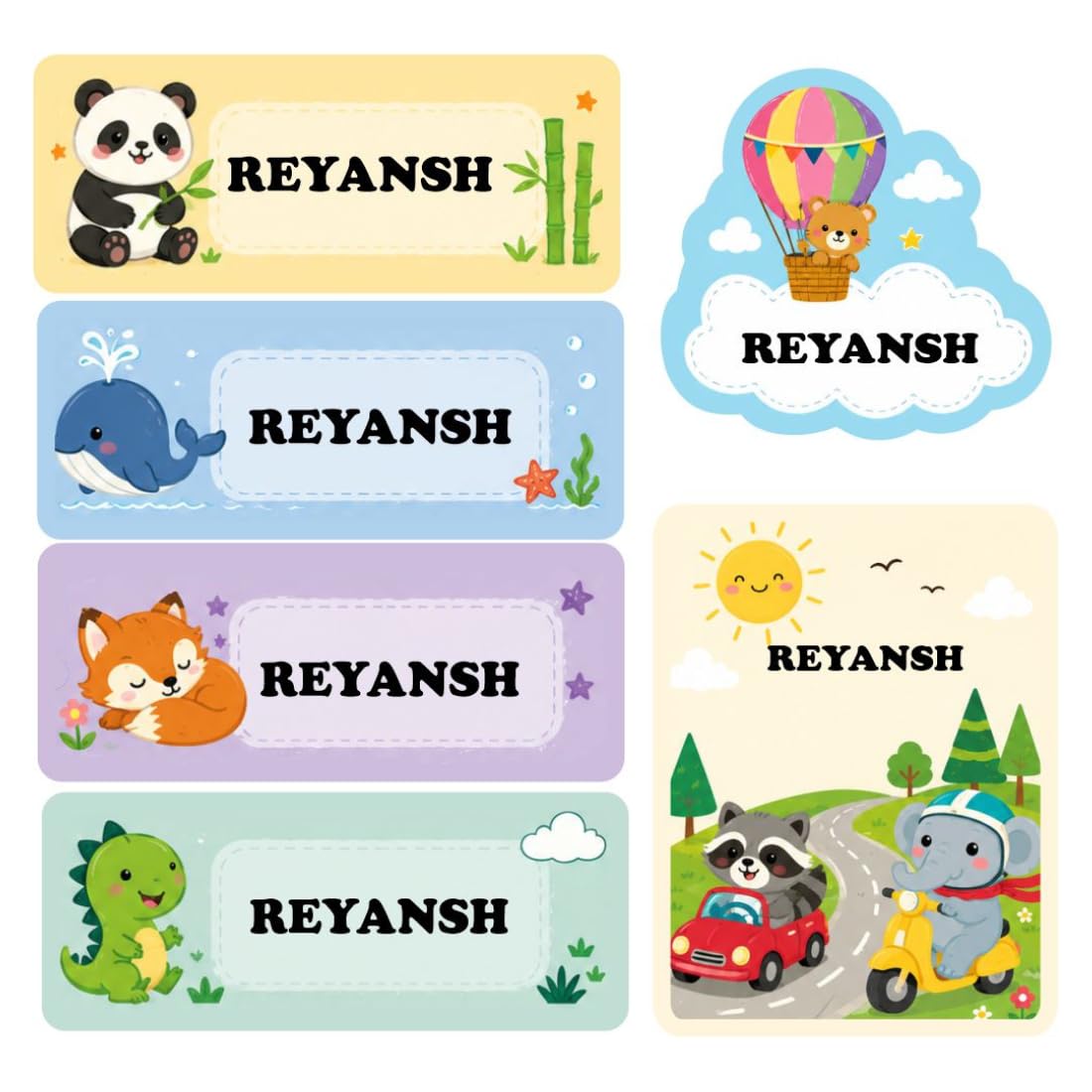 Zesta anime personalised name stickers for kids, pack of 40 - image 1