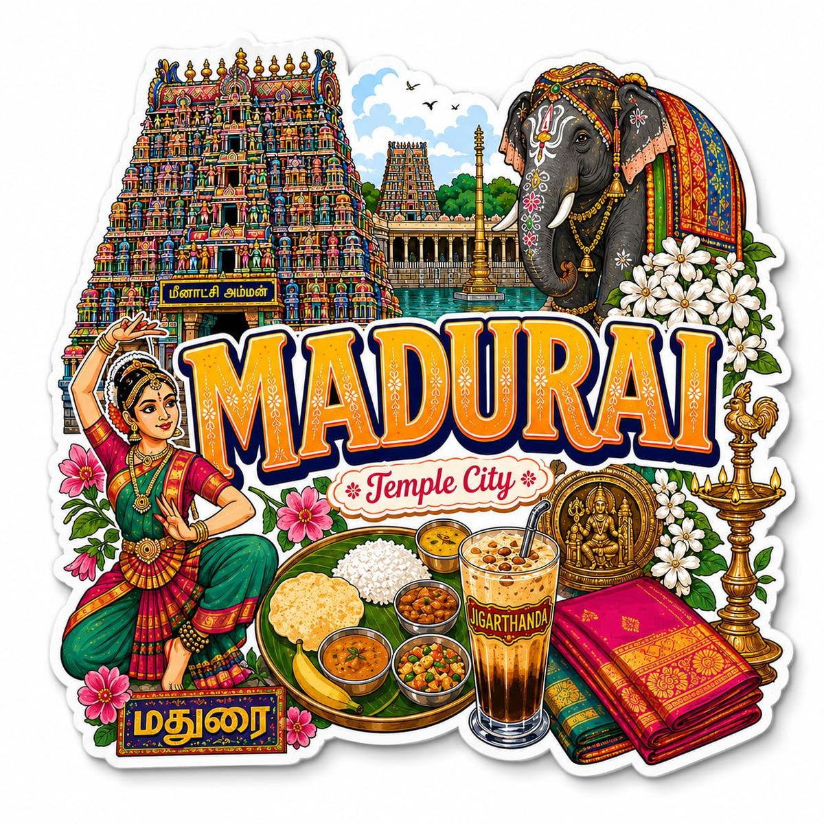 Zesta Madurai wooden fridge magnet - image 1