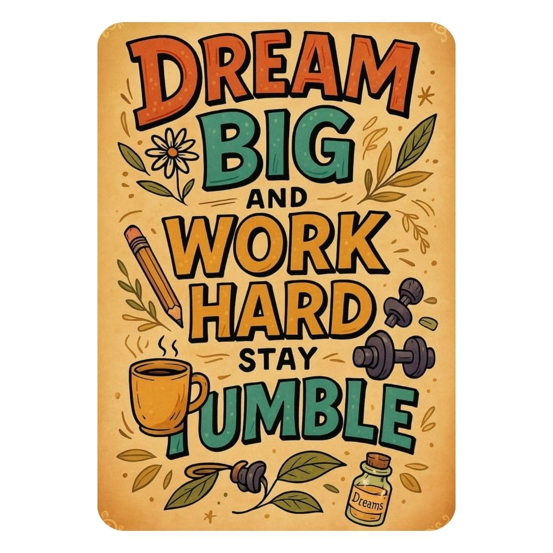 Zesta Dream Big self-adhesive MDF wooden wall hanging - image 1