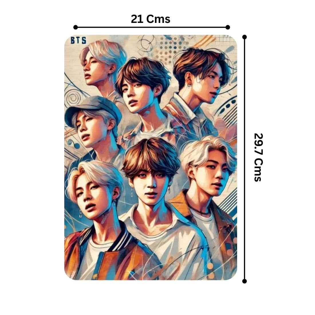 Zesta BTS – Design 2 self-adhesive MDF wooden wall hanging - image 2