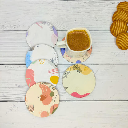 Zesta Abstract Wooden Coasters – Set of 6 – image 2