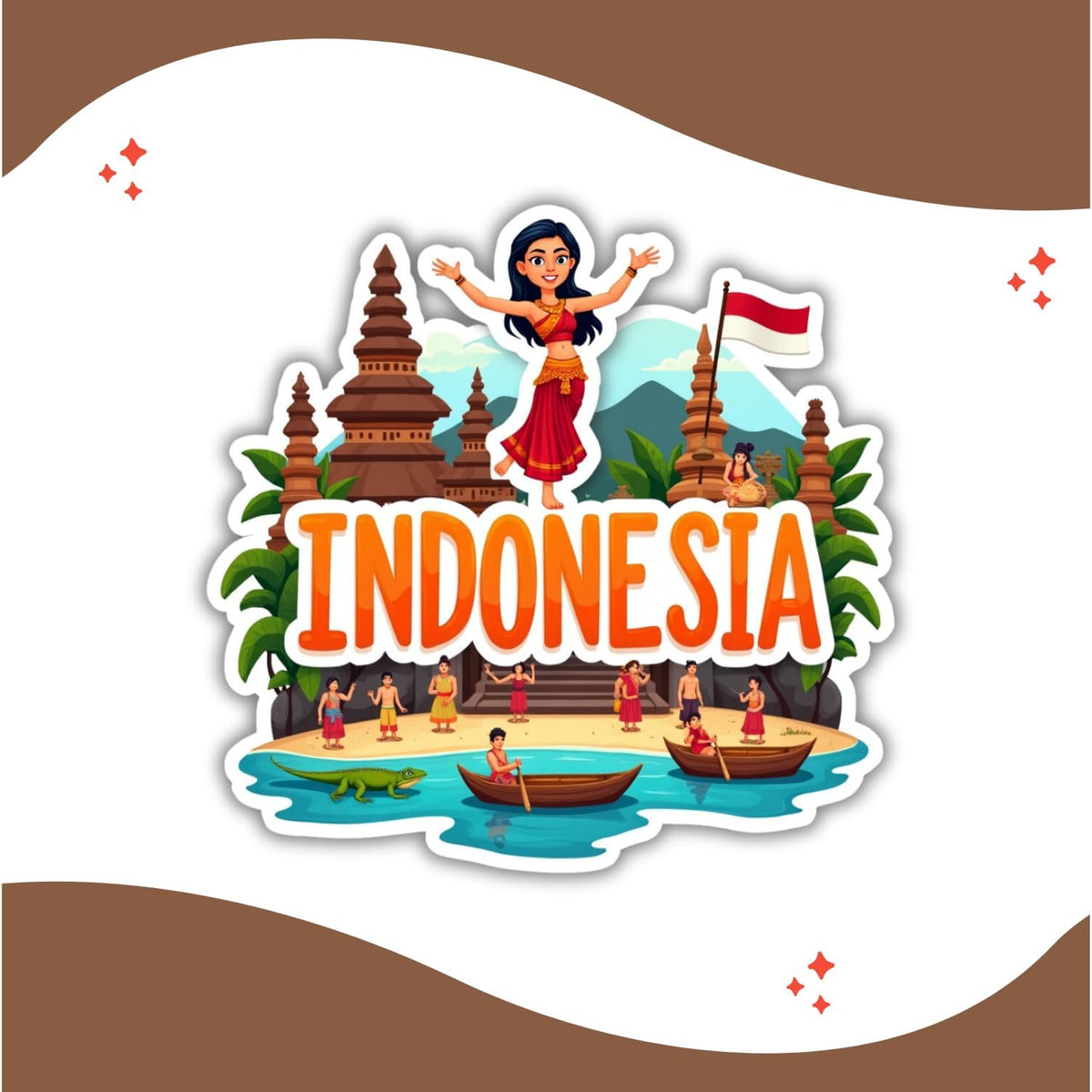 Zesta Indonesia wooden fridge magnet - image 2