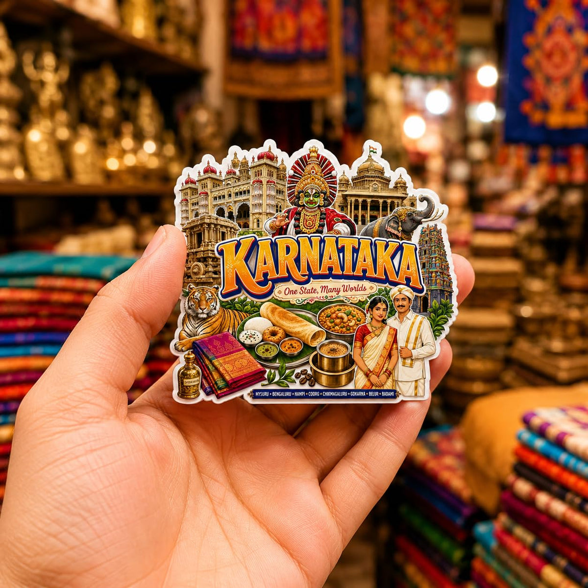 Zesta Karnataka wooden fridge magnet - image 2