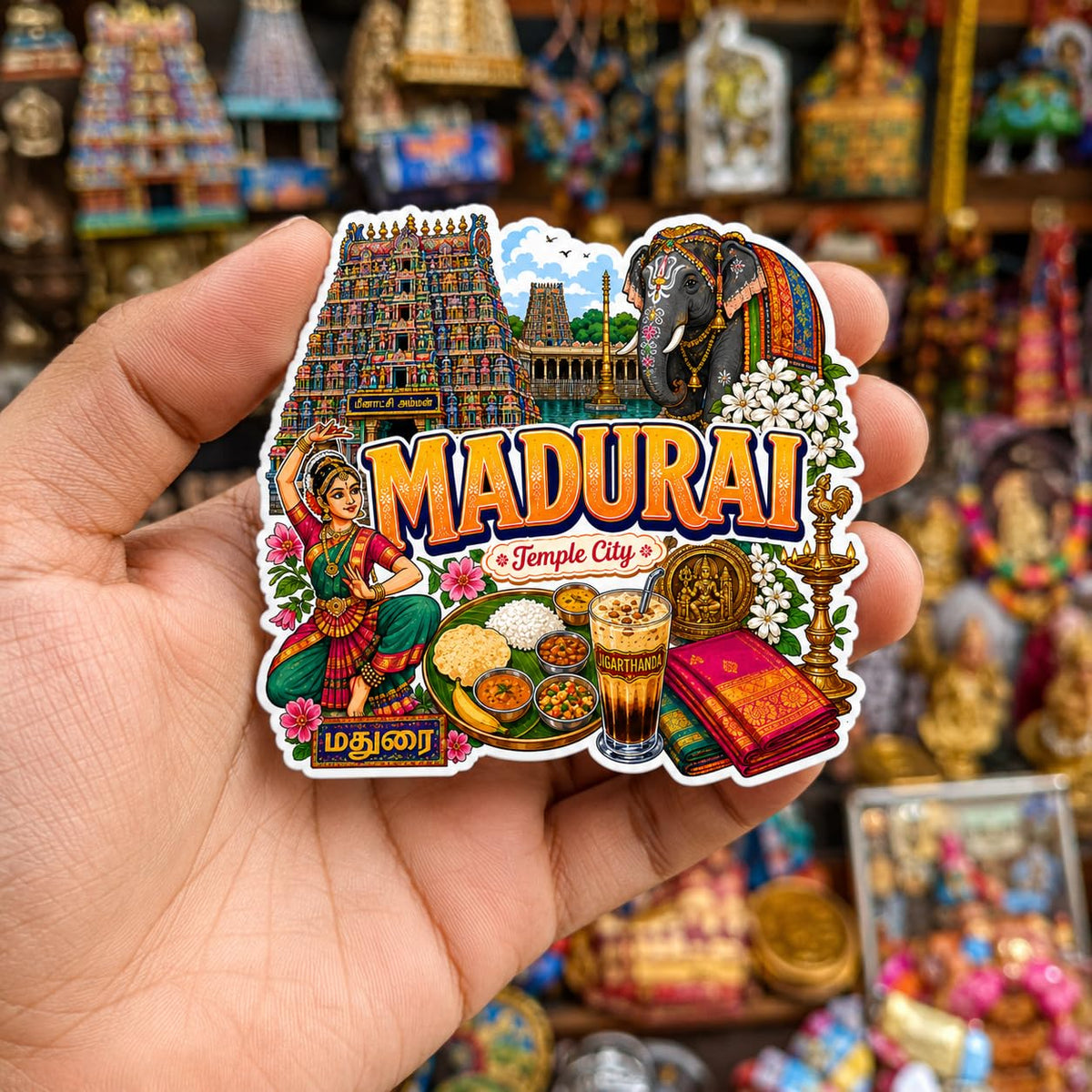Zesta Madurai wooden fridge magnet - image 2