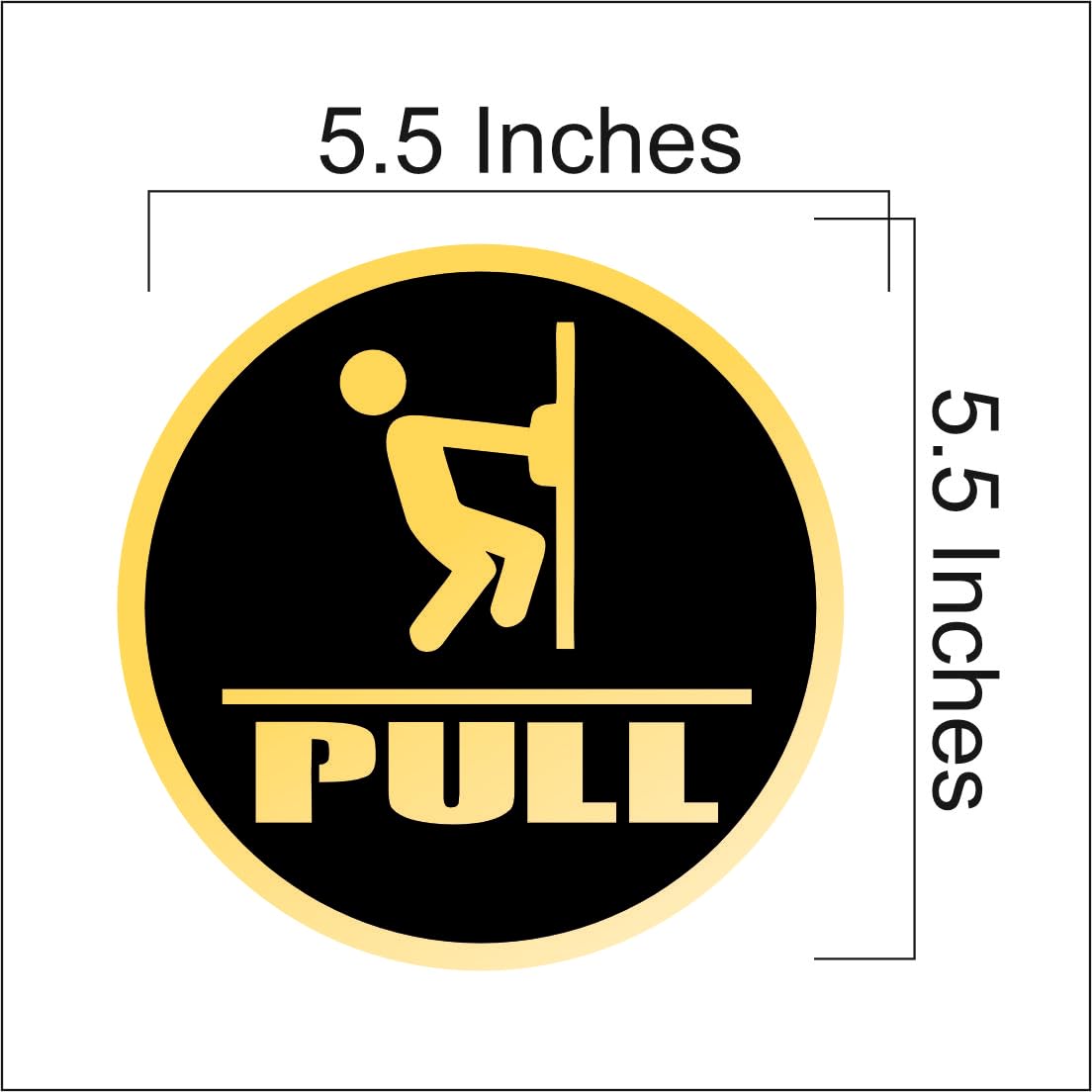 Zesta Push Pull Round Self-Adhesive Acrylic Office Sign – image 2