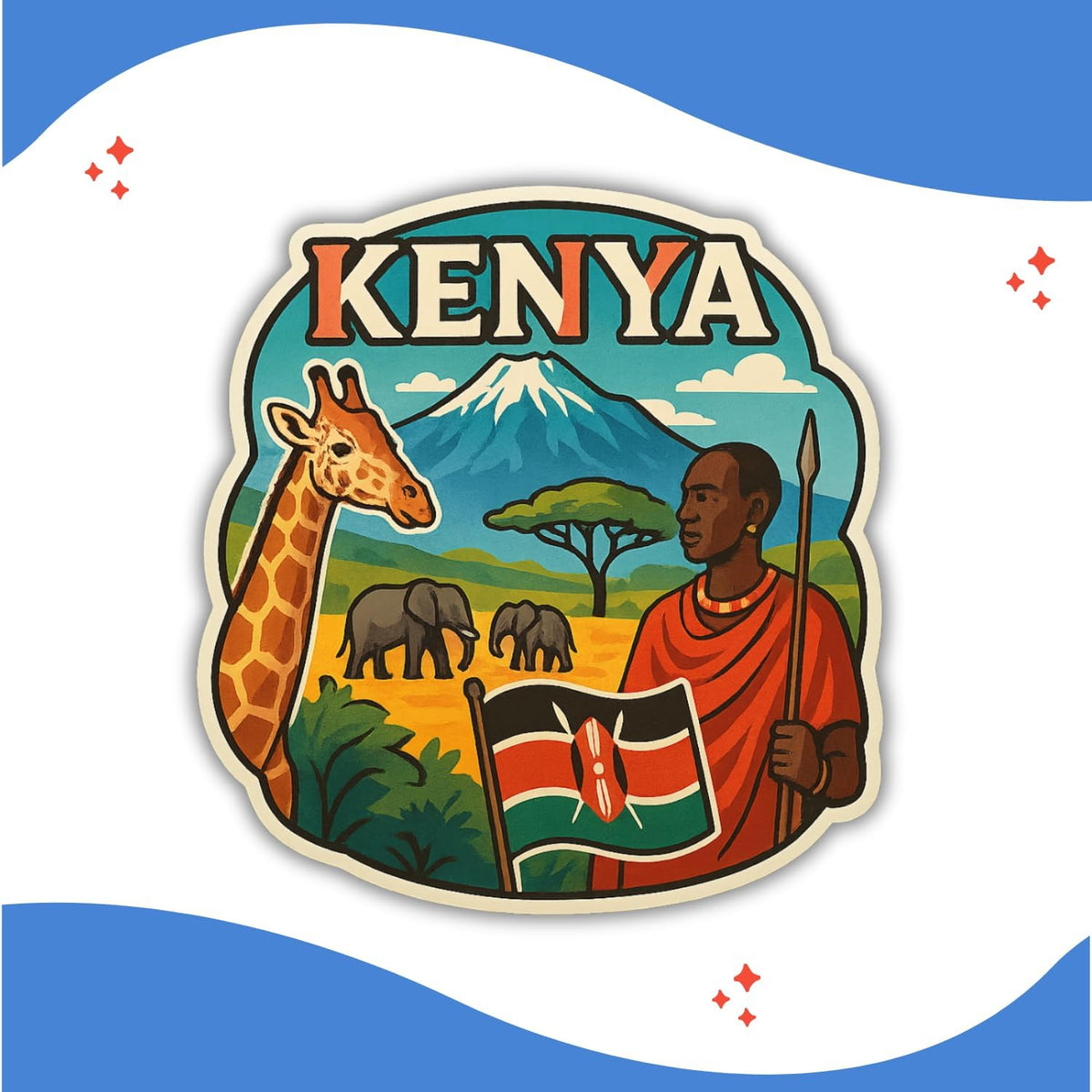 Zesta Kenya wooden fridge magnet - image 2
